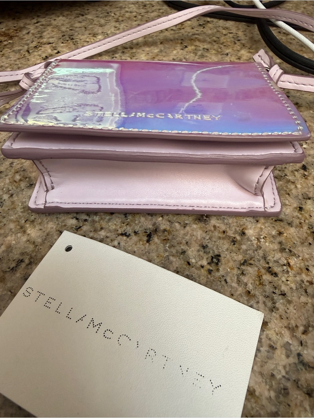 Stella McCartney Rare Iridescent Pink Holographic Micro Crossbody Bag SP22 Italy - Picture 9 of 11
